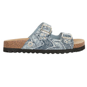 Gaelle scarpe donna SANDALO denim RIVETTO PERSONALIZZATO E DOPPIA FIBBIA