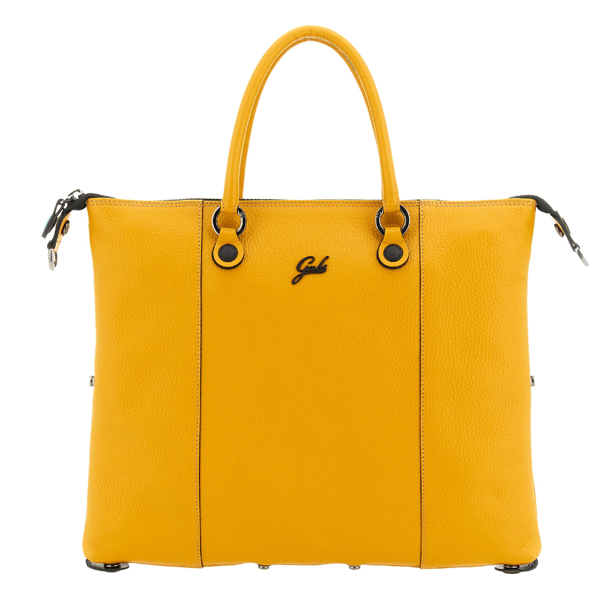 Gabs G3 Plus M Borsa Zaino Trasformabile Hobo Shopper Tote Bauletto in Pelle Giallo Orzo