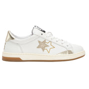 2Star Scarpe Sneakers Made in Italy artigianali Now Star Pelle Oro Bianco 4814