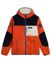 Napapijri Pile con Cappuccio e Full Zip Modello Yupik Arancione