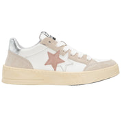 2Star Scarpe Sneakers Made in Italy artigianali New Star Pelle donna Bianco Rosa