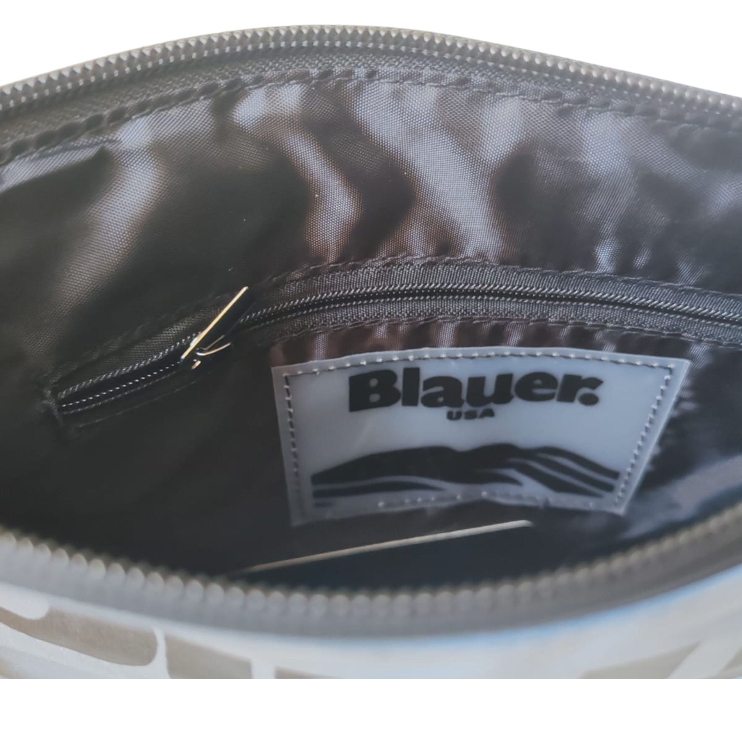 Blauer Borsa Pochette Coney Clutch Donna Uomo sling polso nylon cerato grigio silver