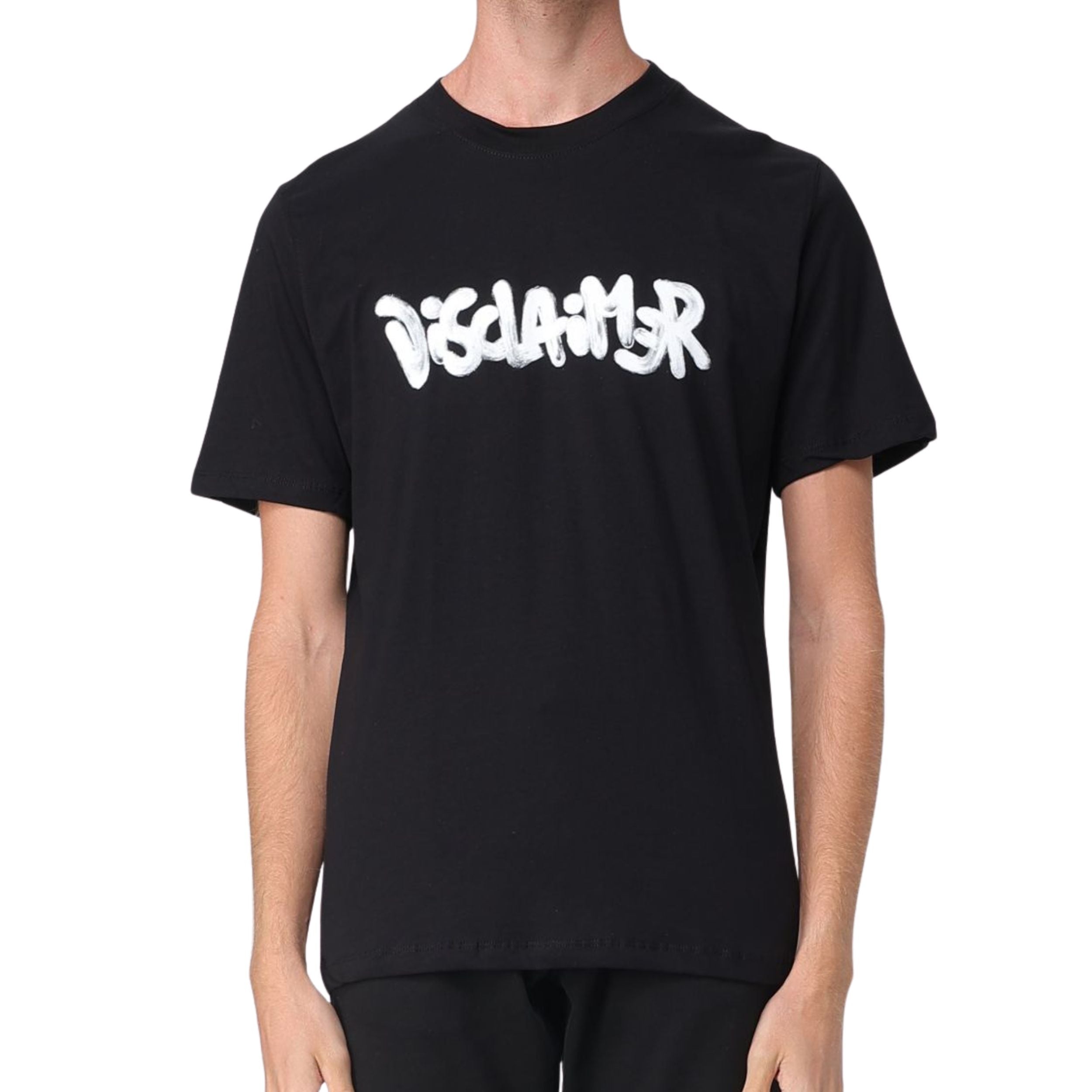 Disclaimer T-shirt maglia jersey in Cotone Nero Uomo 55123