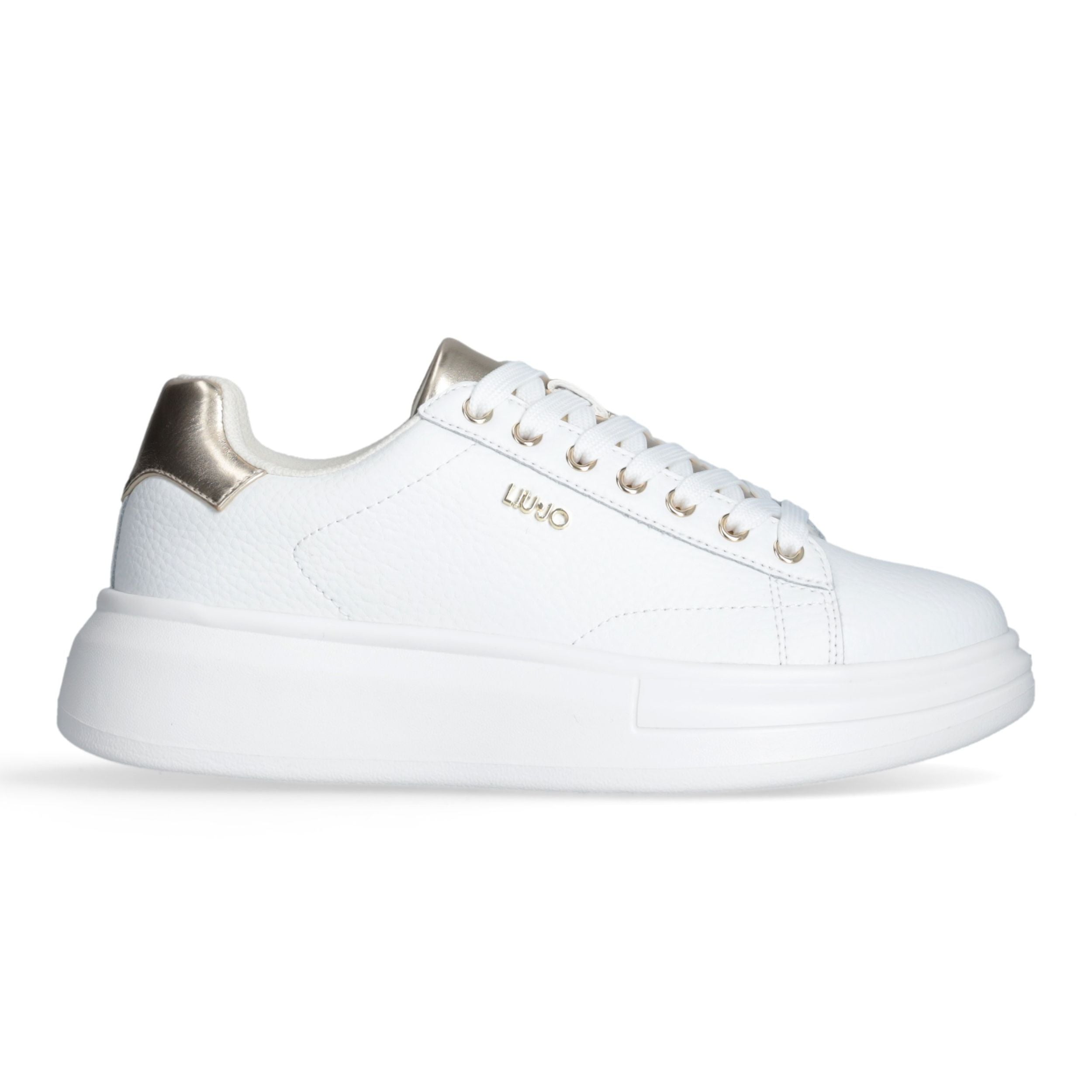 Liu Jo Scarpe Babol 01 Sneakers bianco pelle logo oro
