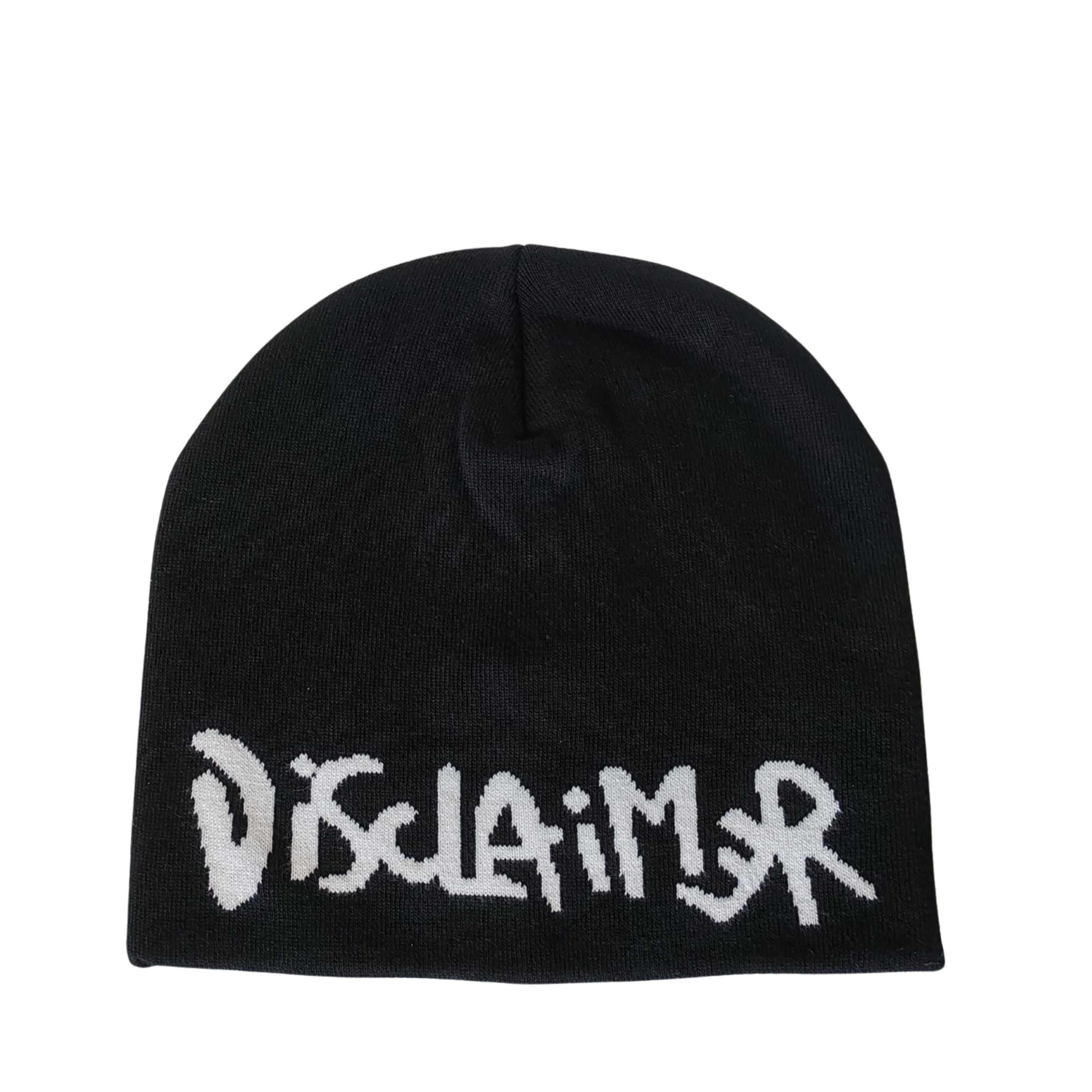 Disclaimer berretto cuffia beanie hat uomo donna black cotone 100% tricot 55200