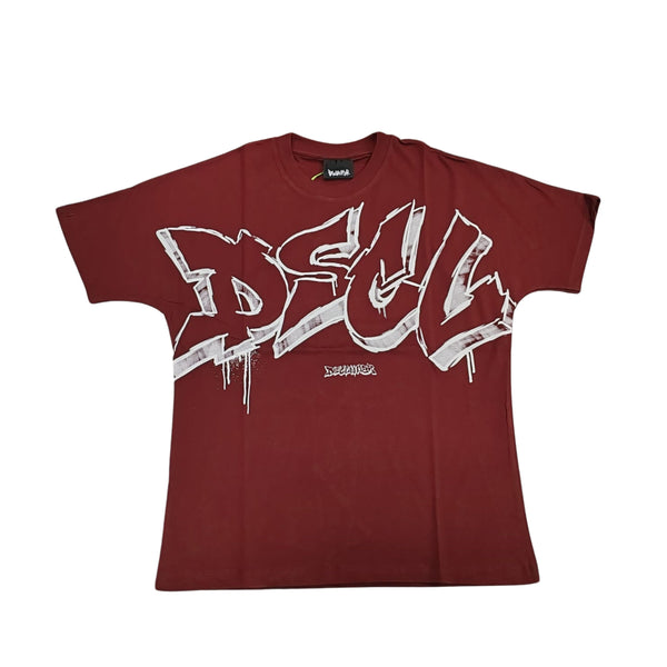 Disclaimer T-Shirt Maxi Logo Frontale 54514 Bordeaux Uomo