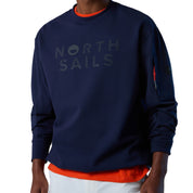 North Sails Felpa manica lunga girocollo CREWNECK SWEATSHIRT Tech Blu 691229 Interlock