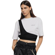 Gaelle T-Shirt crop con dettaglio monospalla jersey
