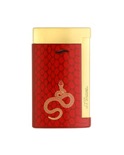 S.t.dupont Laccato Con Design Pelle Di Serpente Rosso Unisex