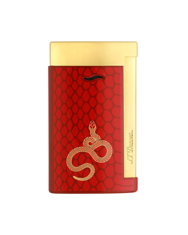 S.t.dupont Laccato Con Design Pelle Di Serpente Rosso Unisex