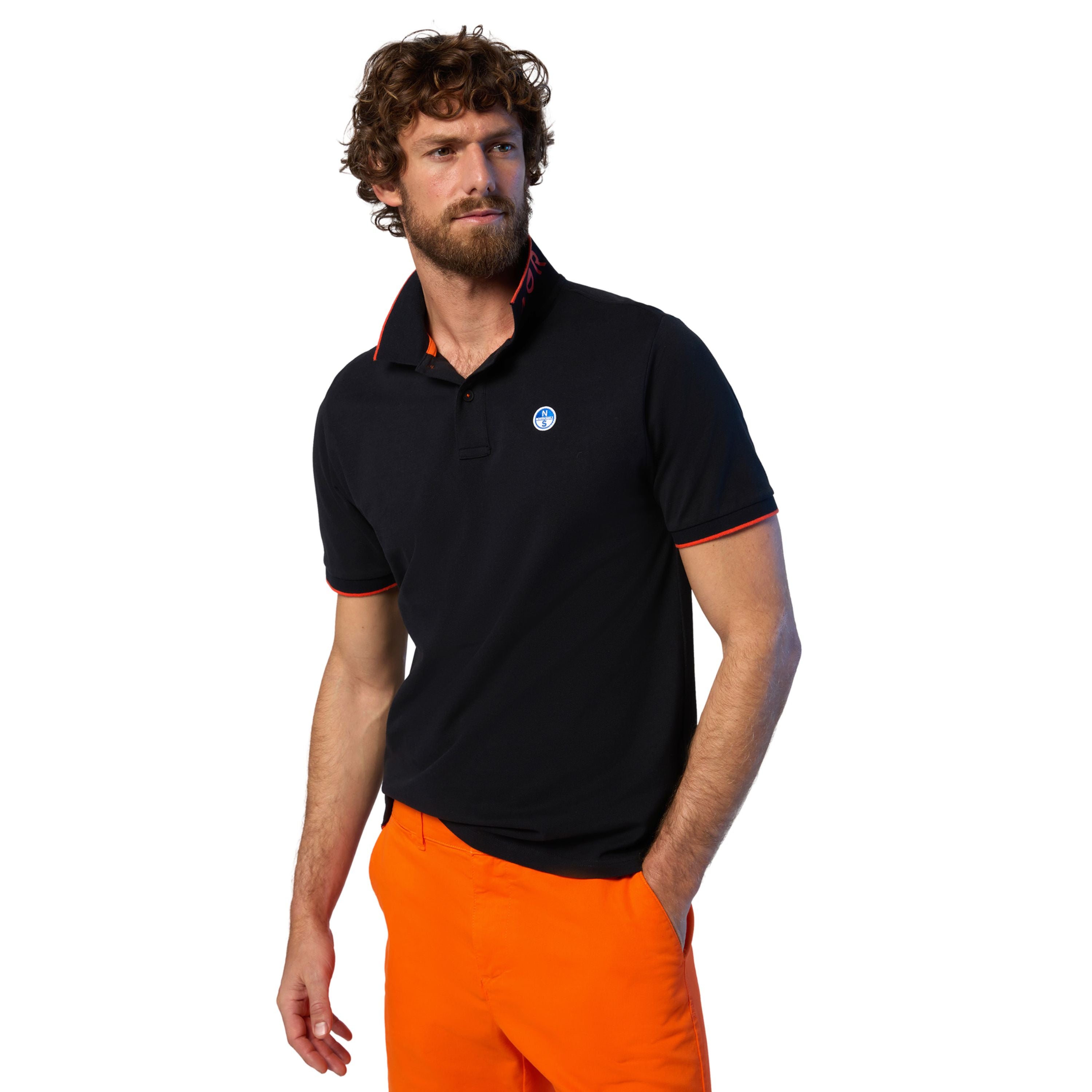 North Sails Polo maglia maglietta 692452 colletto rigato cotone biologico