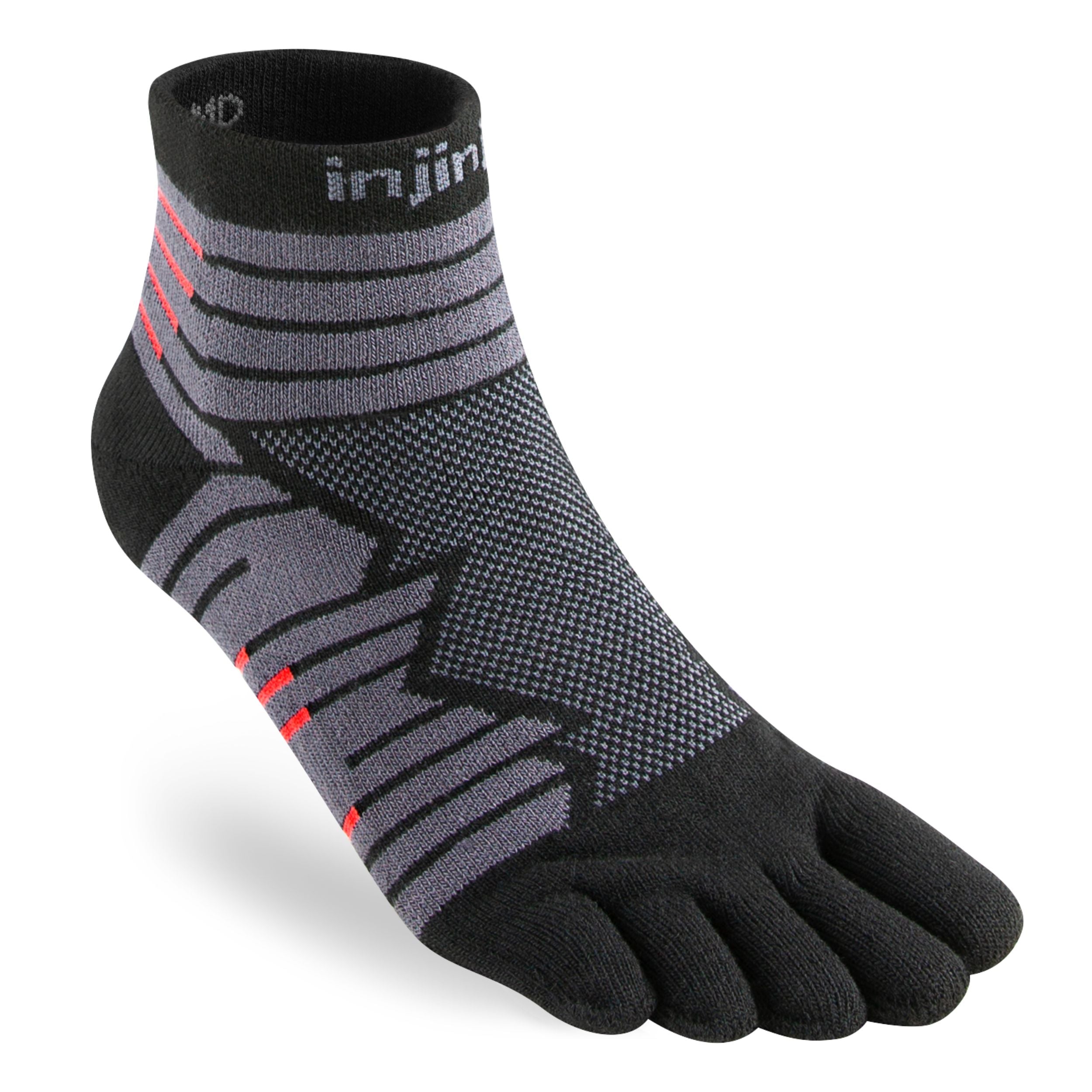 Injinji calze 5 dita da corsa Ultra Run Mini Crew Coolmax EcoMade nero