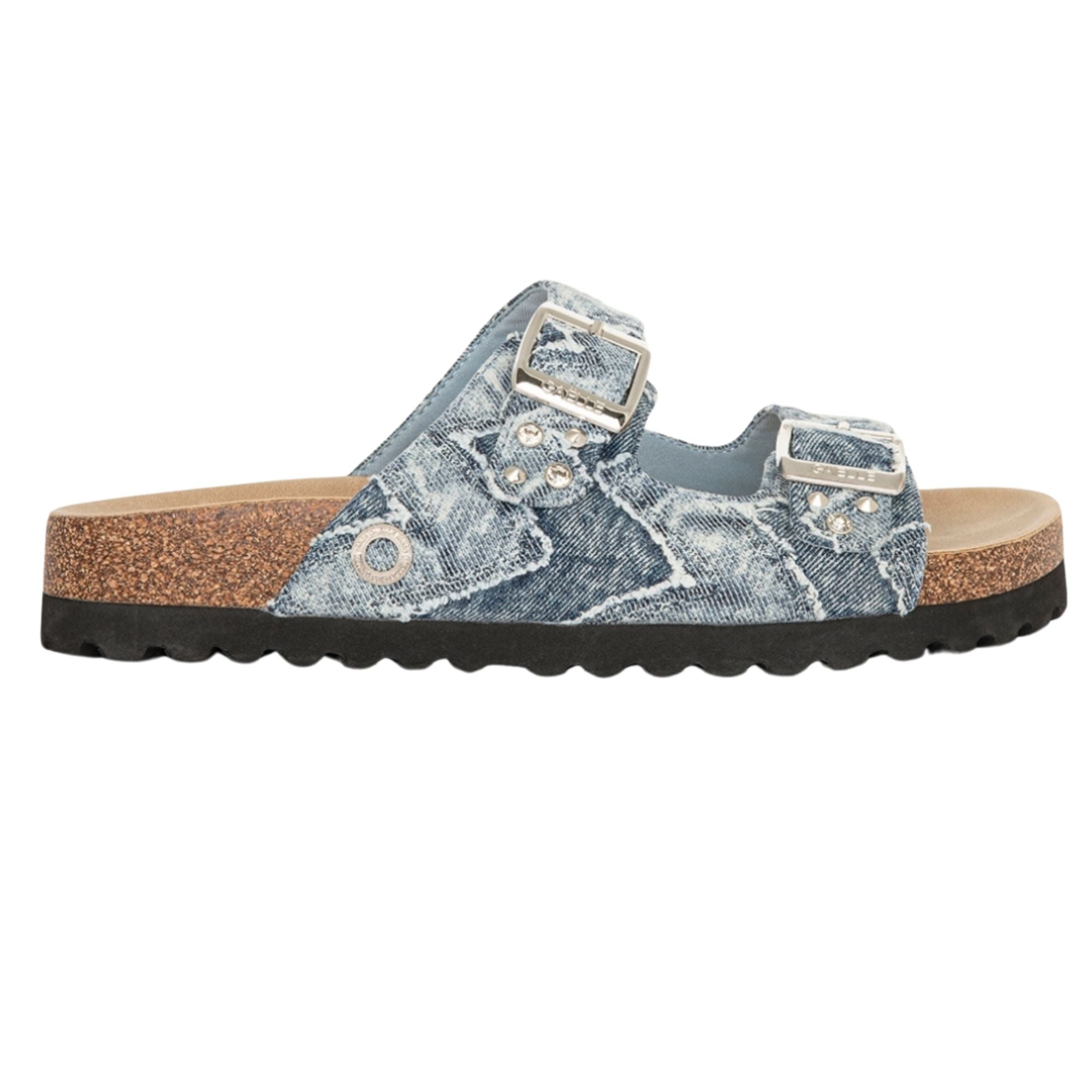 Gaelle scarpe donna SANDALO denim RIVETTO PERSONALIZZATO E DOPPIA FIBBIA