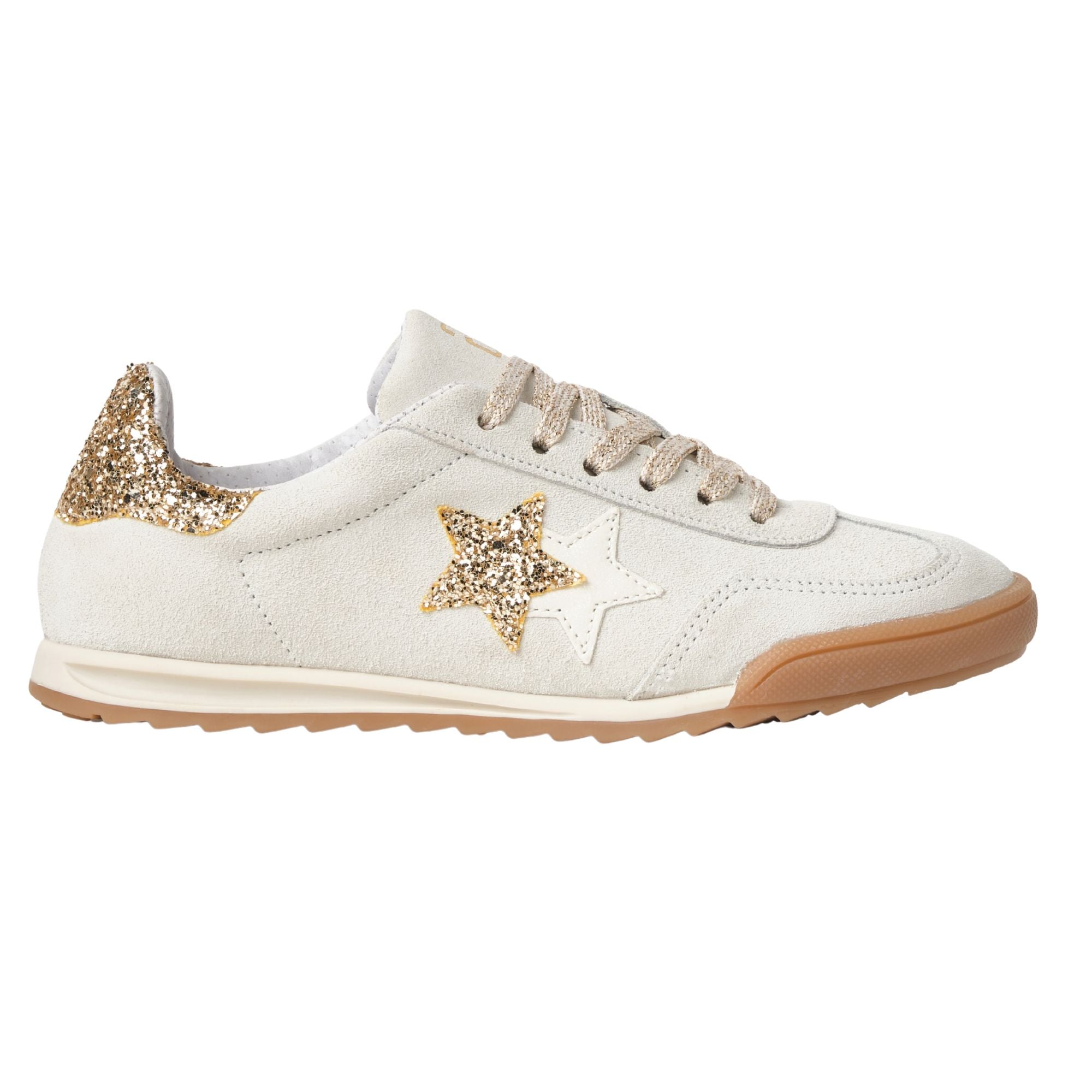 2Star Scarpe Sneakers Made in Italy artigianali Kurt Star Pelle avorio e oro 5130