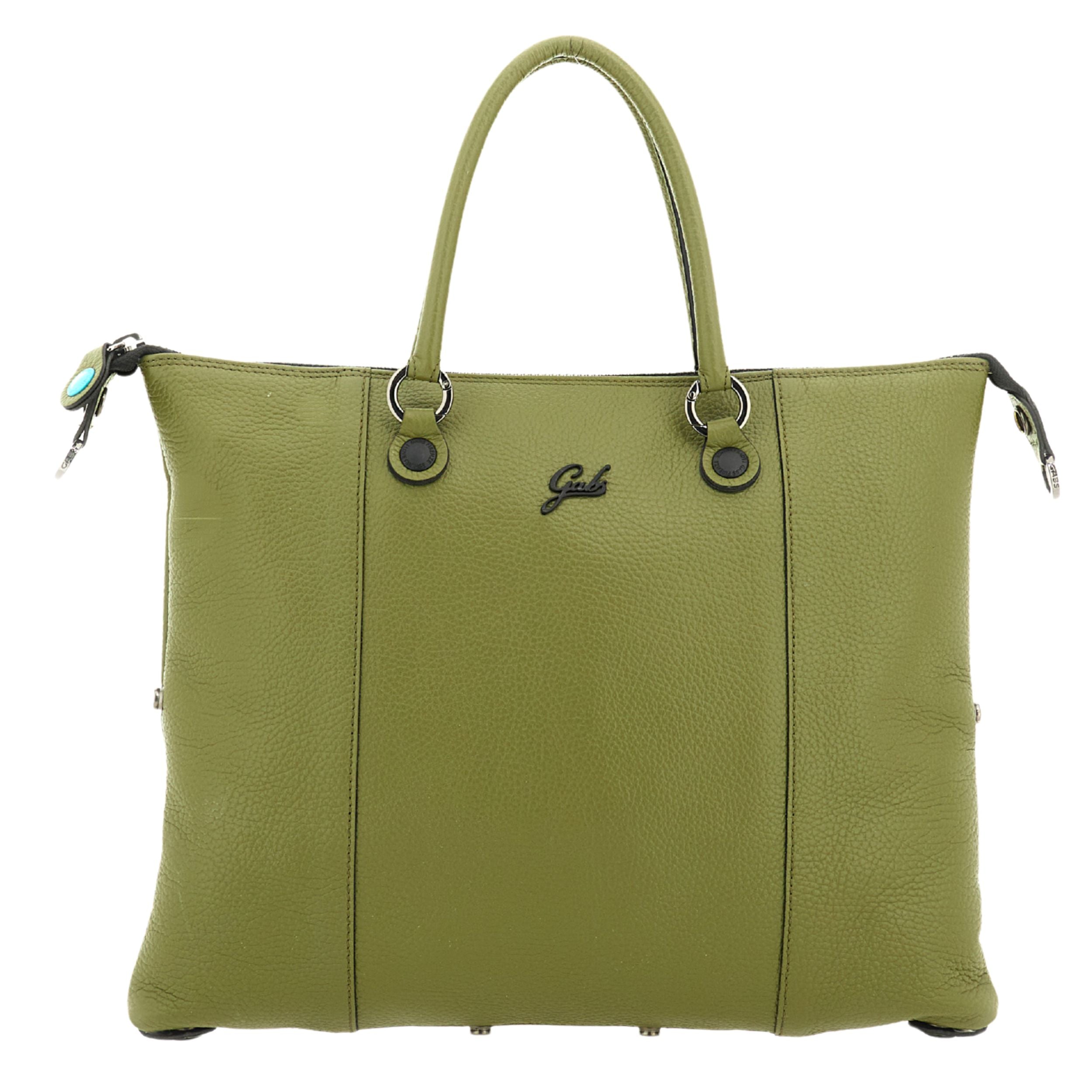 Gabs G3 Plus M Borsa Zaino Trasformabile Hobo Shopper Tote Bauletto in Pelle Verde Prezzemolo