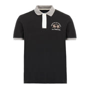 La Martina Polo Classica In Piquet stretch Regular Fit Nero uomo map005