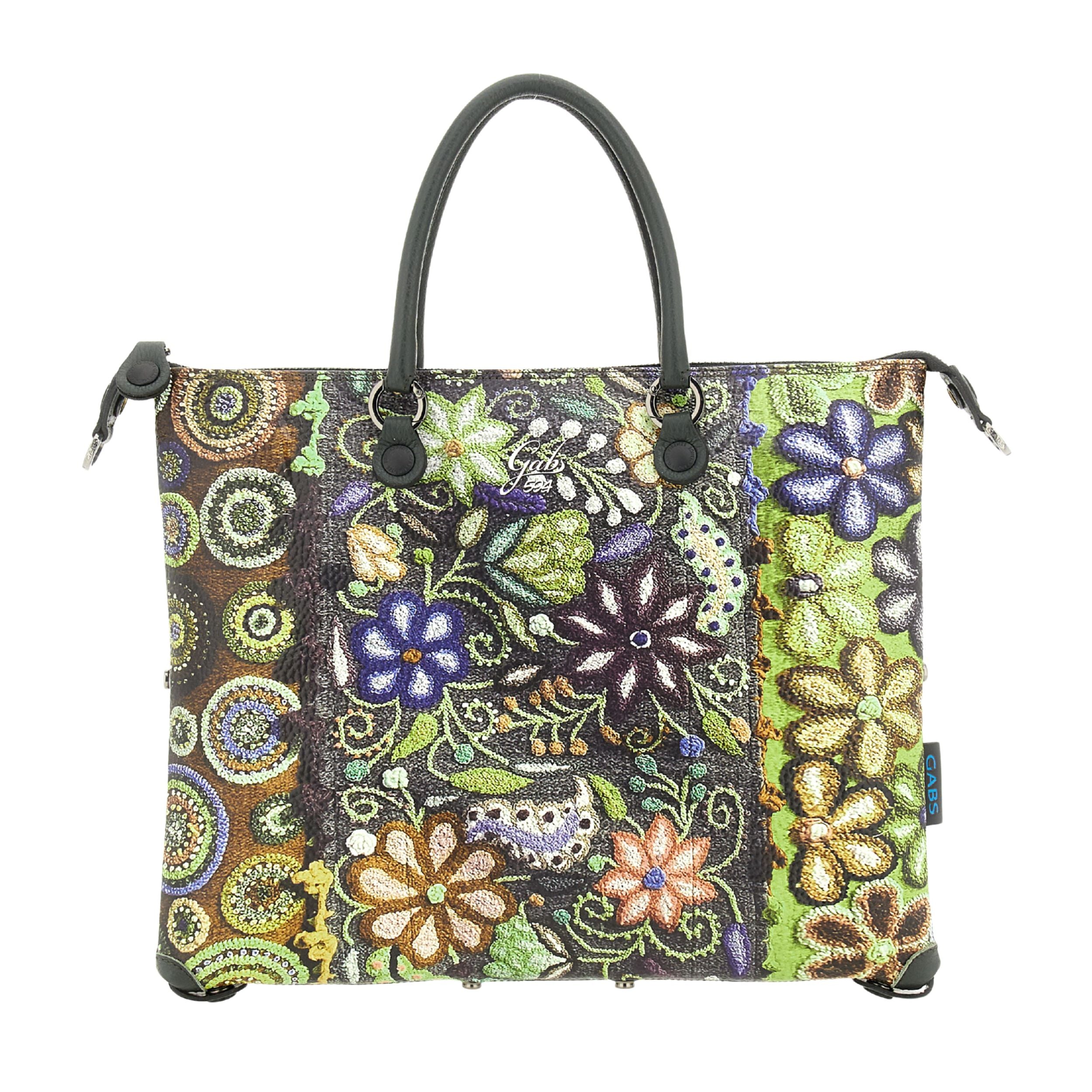 Gabs G3 Plus M Basic Borsa Zaino Trasformabile Hobo Shopper Tote Bauletto in Pelle Stampa