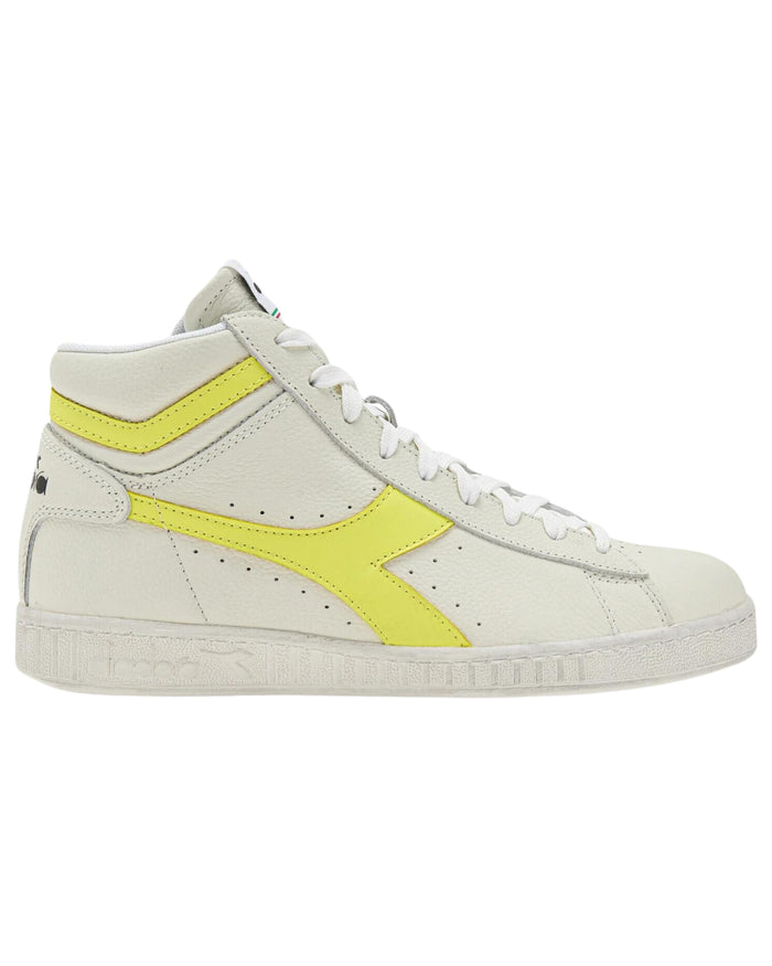 Diadora Sneakers Game L High Fluo Waxed Pelle Bianco 1