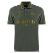 La Martina Polo Ricamo e Numero Logo Cotone verde militare map320