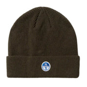 North Sails Cuffia berretta beanie hat costa inglese ricamo patch 623287 verde scuro 0440