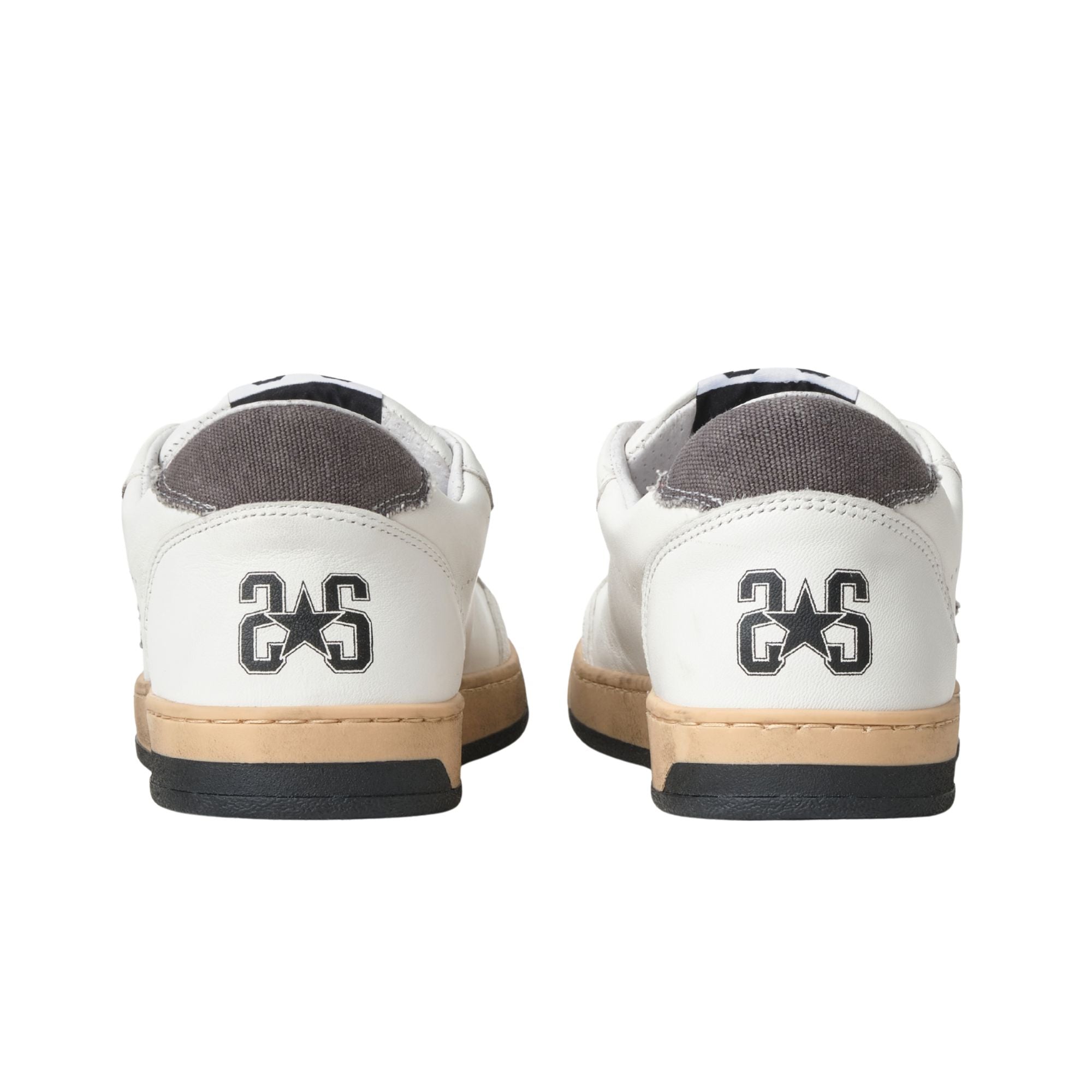 2Star Scarpe Sneakers Made in Italy artigianali Week Star Pelle Bianco Nero Uomo 5056