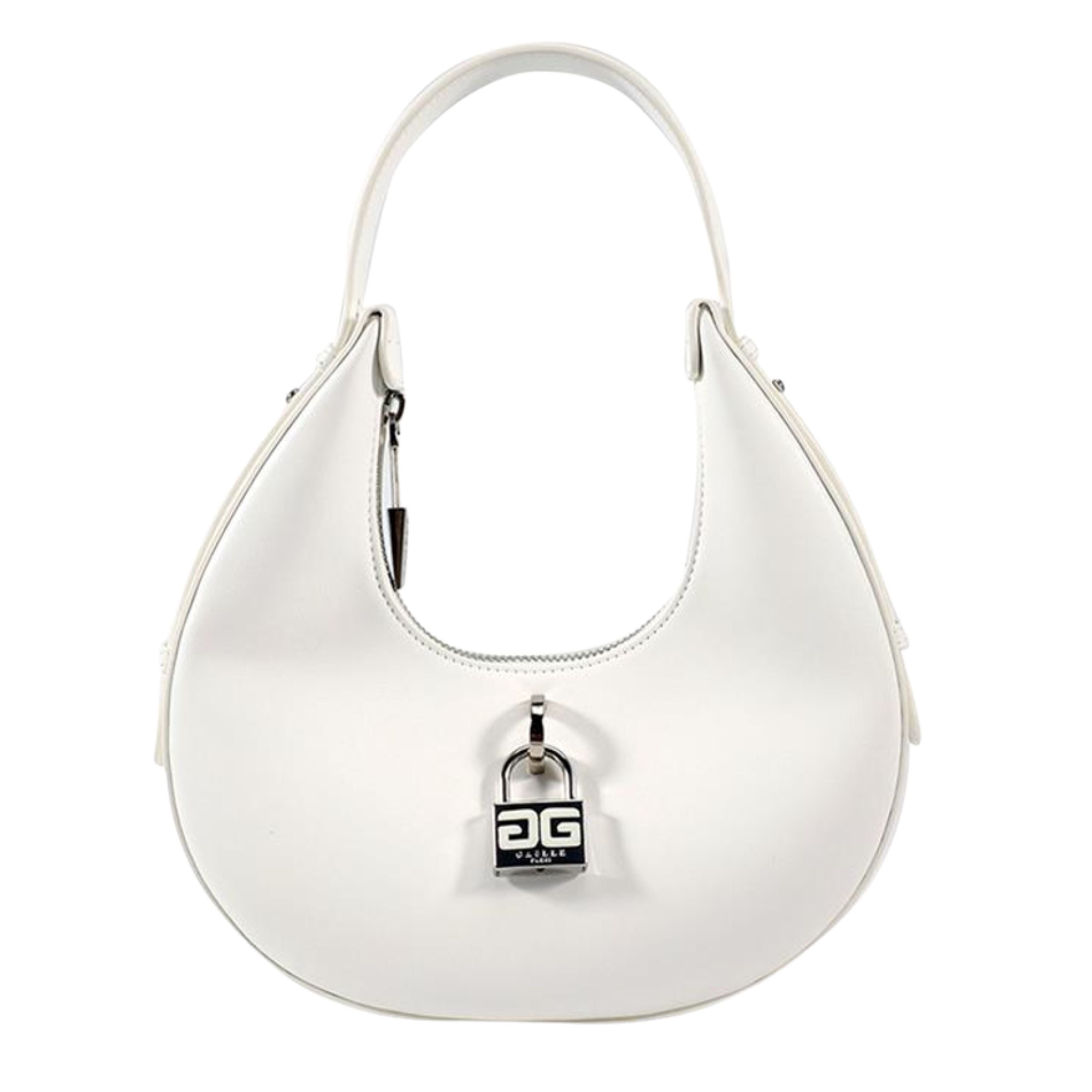 Gaelle Borsetta donna borsa a mano hobo lucchetto logato regular bianco