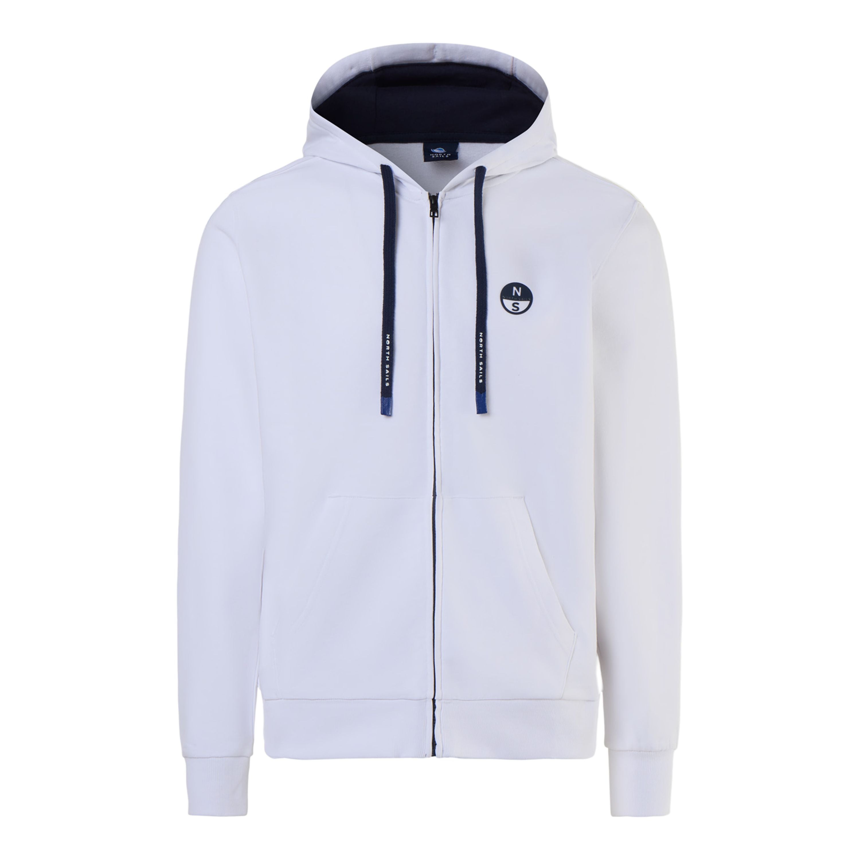 North Sails Felpa manica lunga girocollo Hoodie SWEATSHIRT Logo 691224 bianca