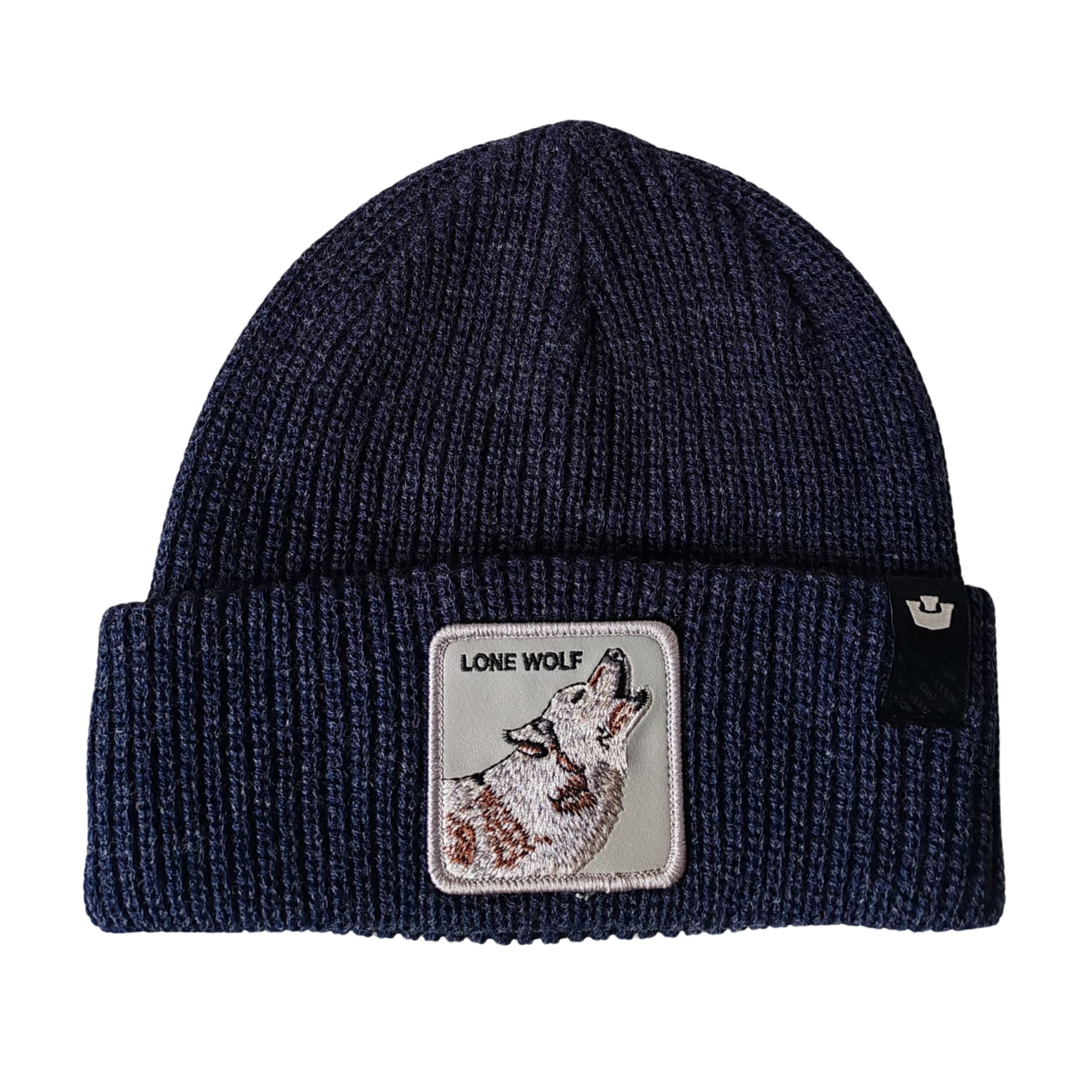 Goorin Bros. Cuffia Beanie 'The Lone Wolf' in Misto Acrilico Blu Galattico Unisex