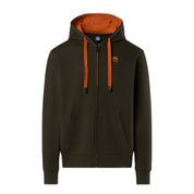 North Sails Felpa manica lunga Hoodie cappuccio full zip 691260 verde 0440