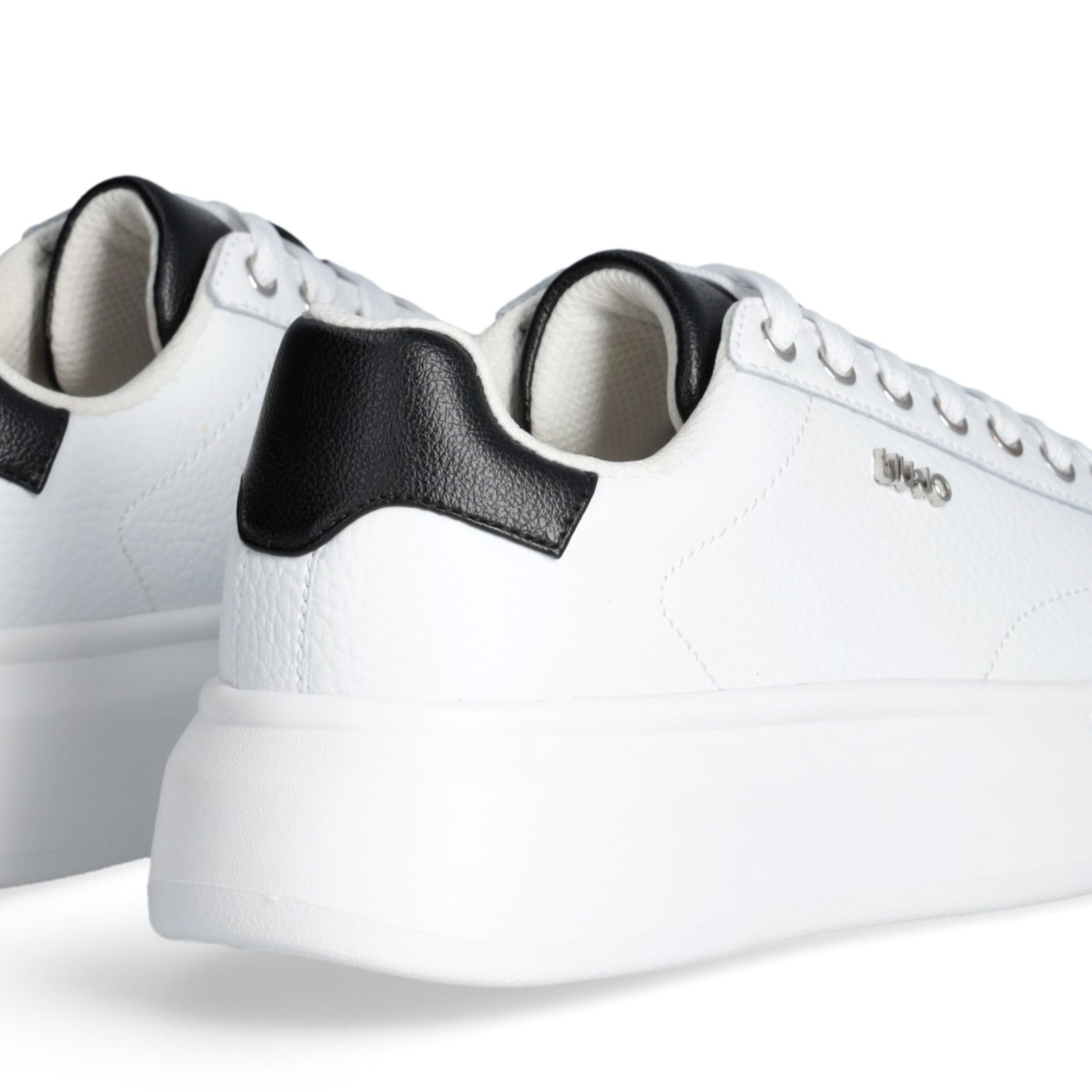 Liu Jo Scarpe Babol 01 Sneakers bianco pelle logo argento nero