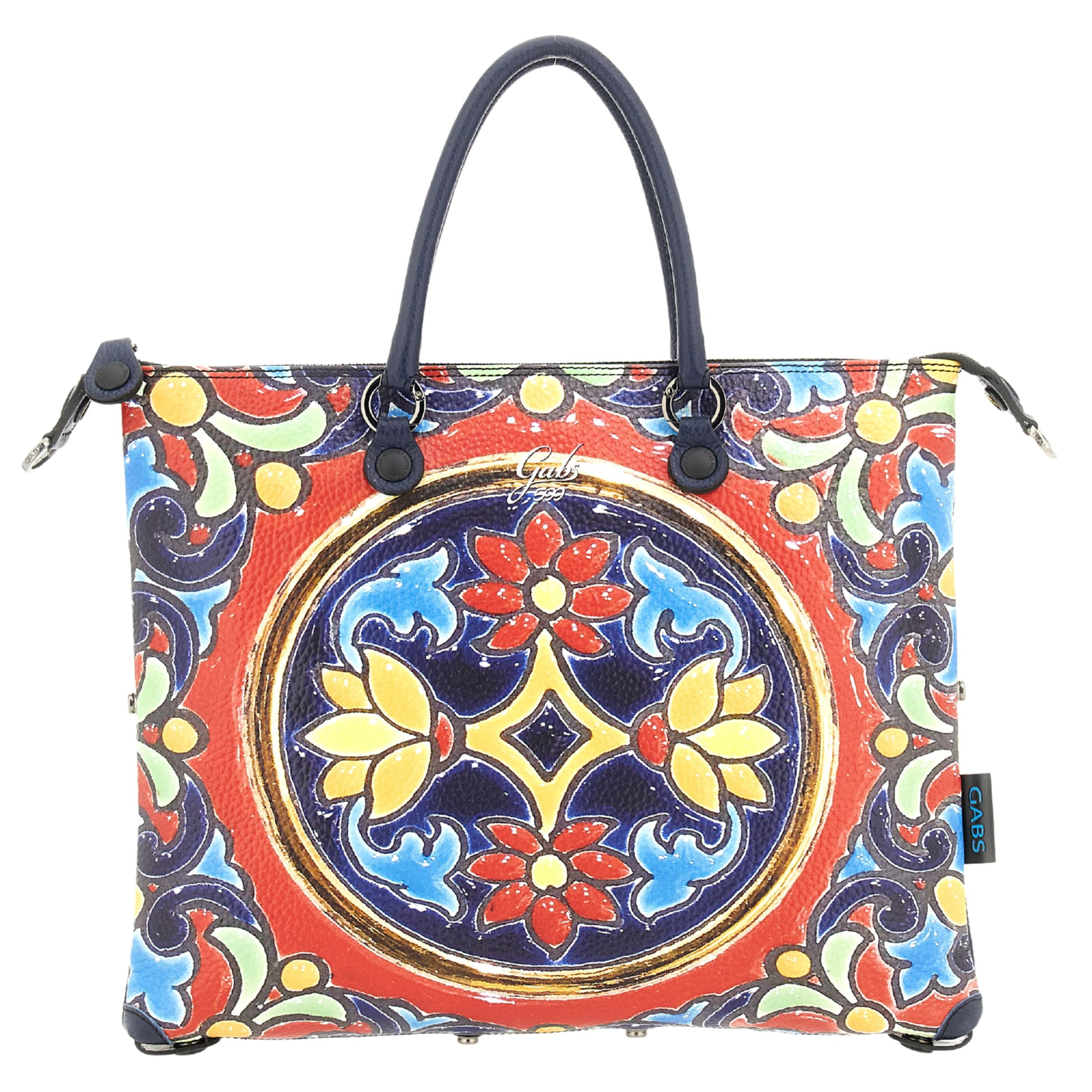 Gabs G3 Plus M Basic Borsa Zaino Trasformabile Hobo Shopper Tote Bauletto in Pelle Stampa 599