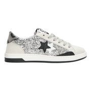 2Star Scarpe Sneakers Made in Italy artigianali Now Star Pelle Argento Bianco leo 4818