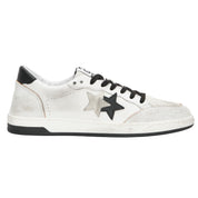 2Star Scarpe Sneakers Made in Italy artigianali Week Star Pelle Bianco Nero Donna