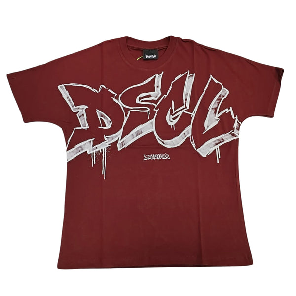 Disclaimer T-Shirt in Jersey 54525 Bordeaux Uomo