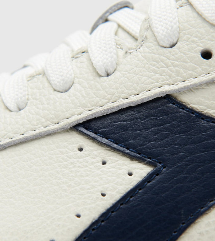 Diadora Sneakers Game L Low Waxed Pelle Bianco/Blu Mar Caspio 4