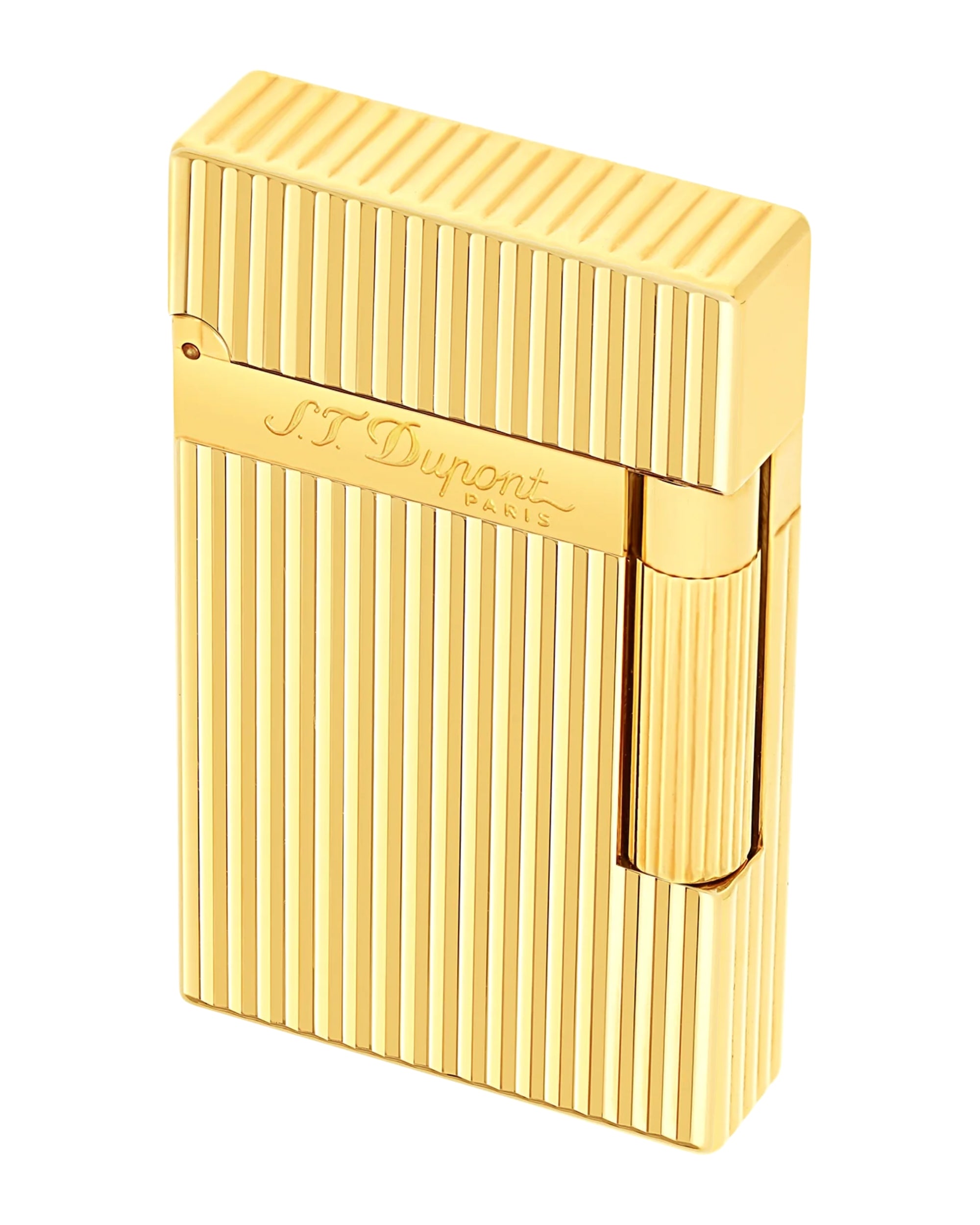S.t.dupont Accendino a Doppia Fiamma Ligne 2 Guilloche Placcato Oro Unisex