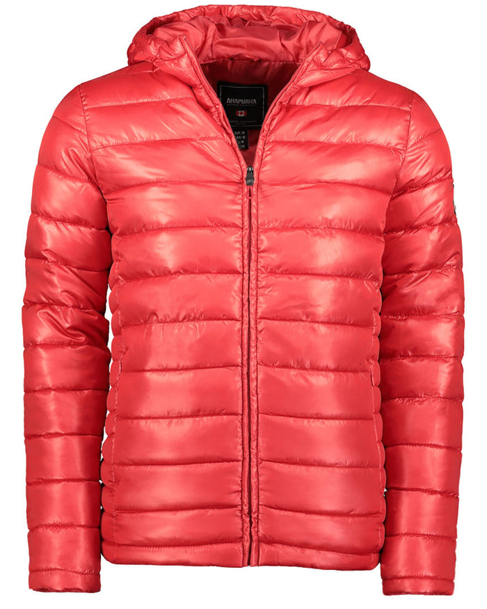 Geographical Norway Down Jacket Jacket 100 Grams Hood Red Men 1