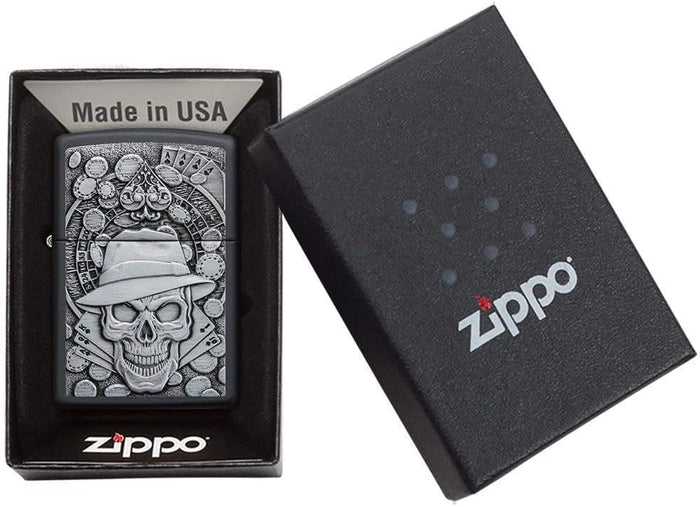 Zippo Windproof Refillable Made In Usa Skull Gambling Black Unisex 5