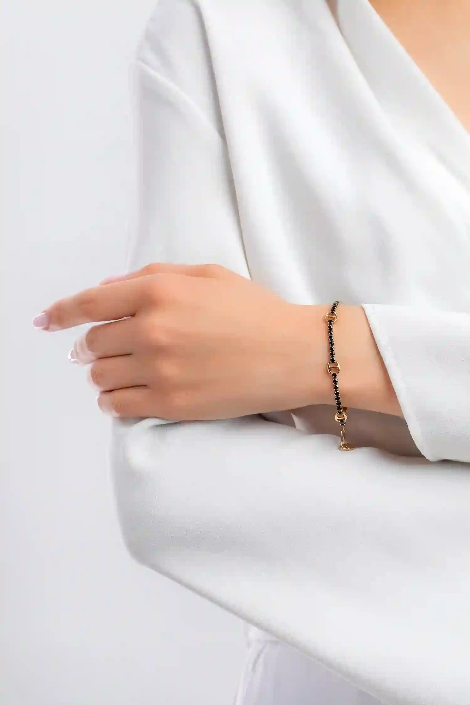 Brosway Bracciale Tennis Acciaio Simbolo lucchetto Collezione Desideri oro nero BEI079