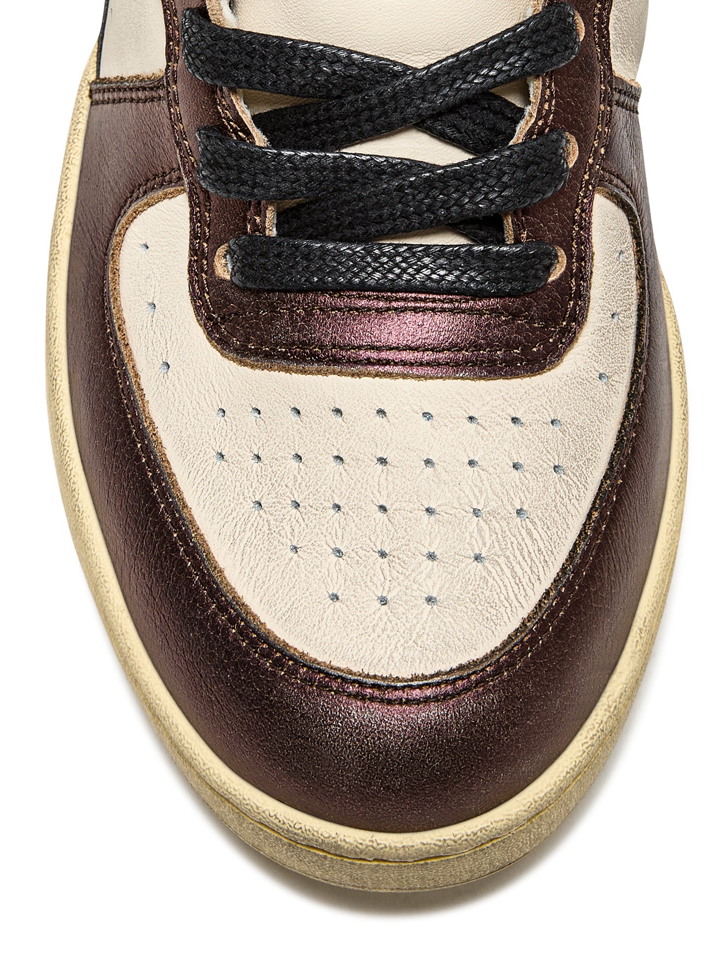 Diadora Heritage Sneaker MI Basket Low Metallic in Pelle Effetto Used Beige Leggero Unisex