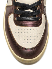 Diadora Heritage Sneaker MI Basket Low Metallic in Pelle Effetto Used Beige Leggero Unisex