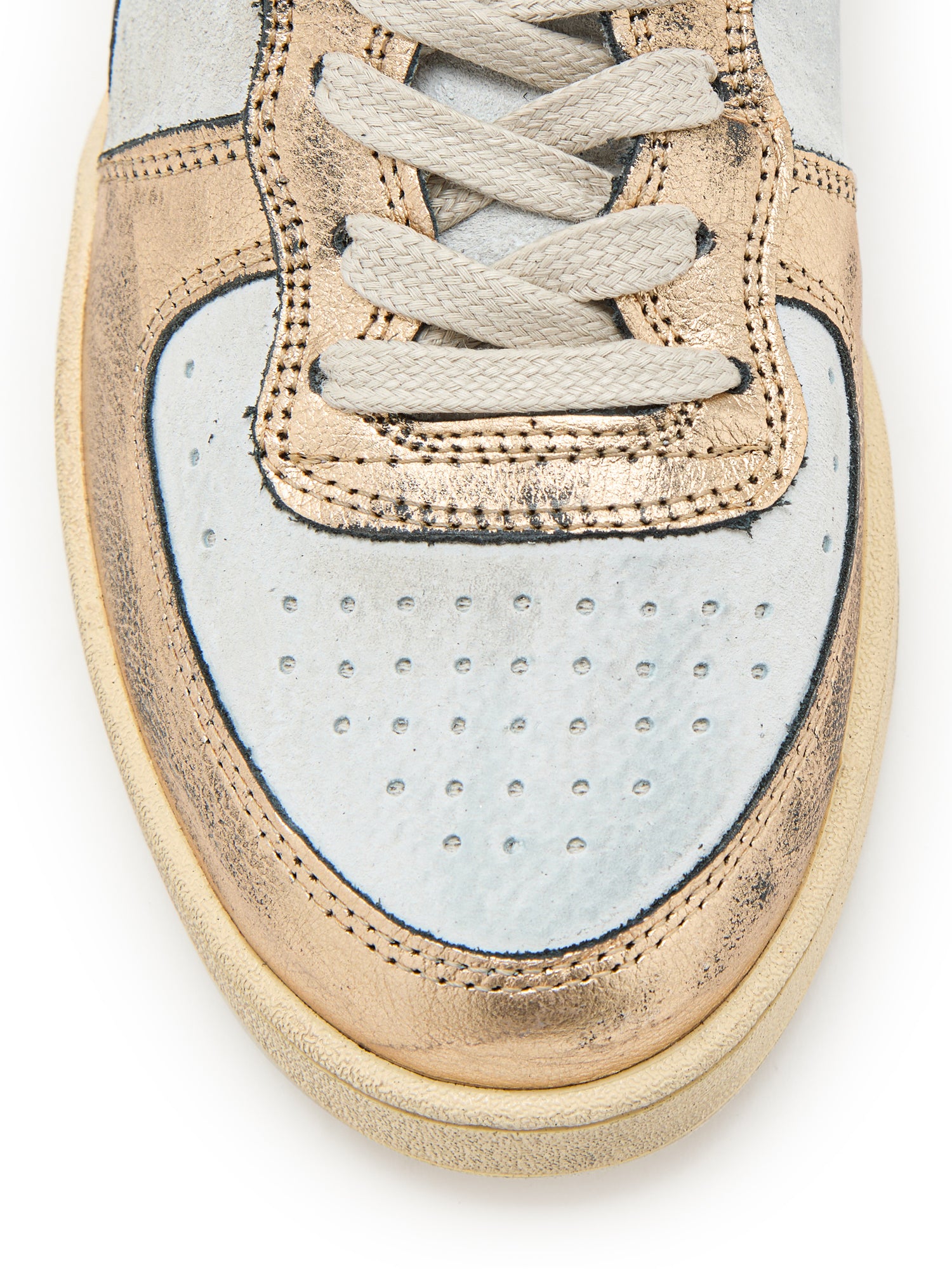 Diadora Heritage Sneaker MI Basket Metallic Pigskin Used Bianco Beige Donna