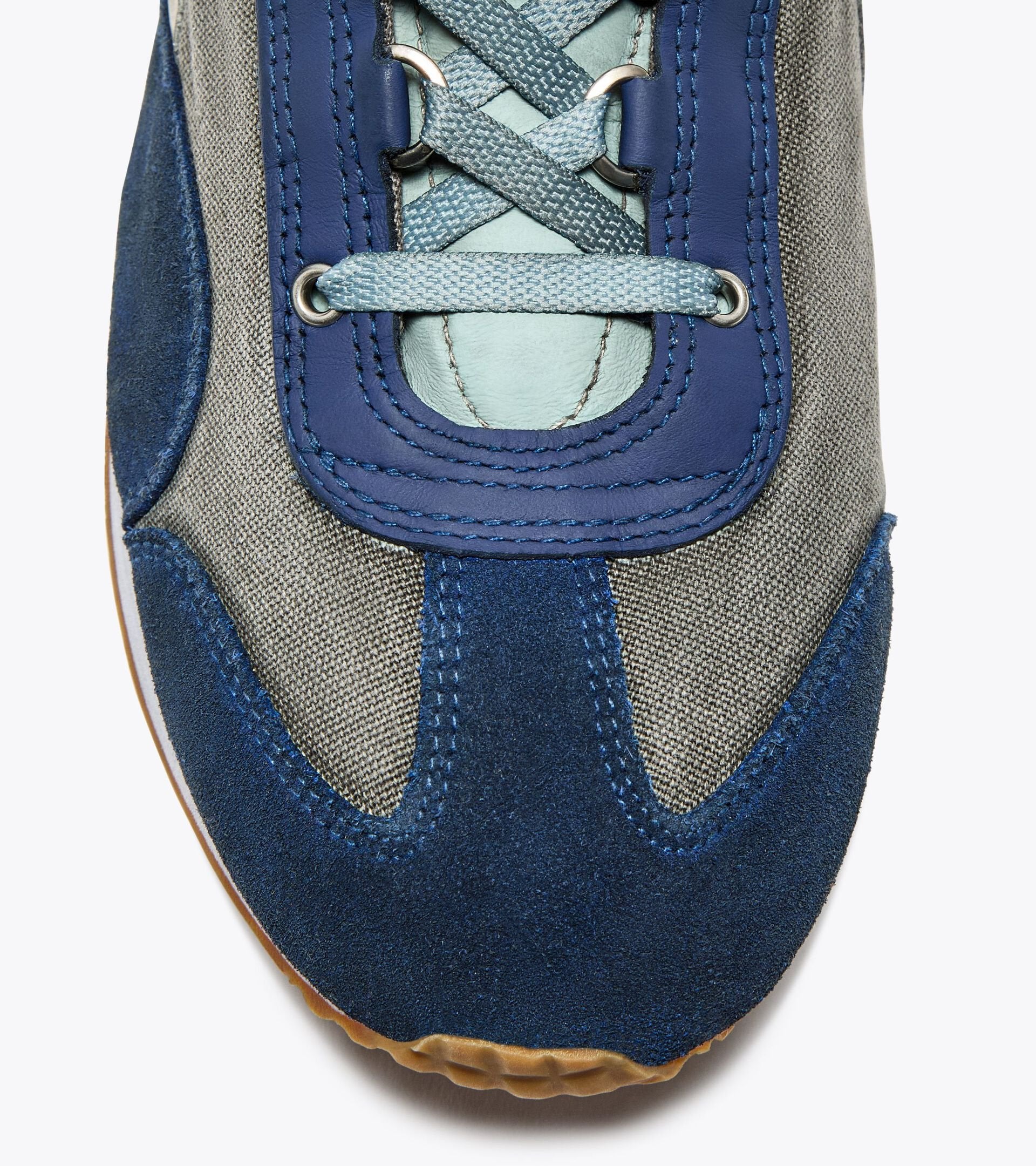 Diadora Heritage Sneaker Equipe Dirty Sw Evo in Tela e Pelle Azzurro Foschia Uomo