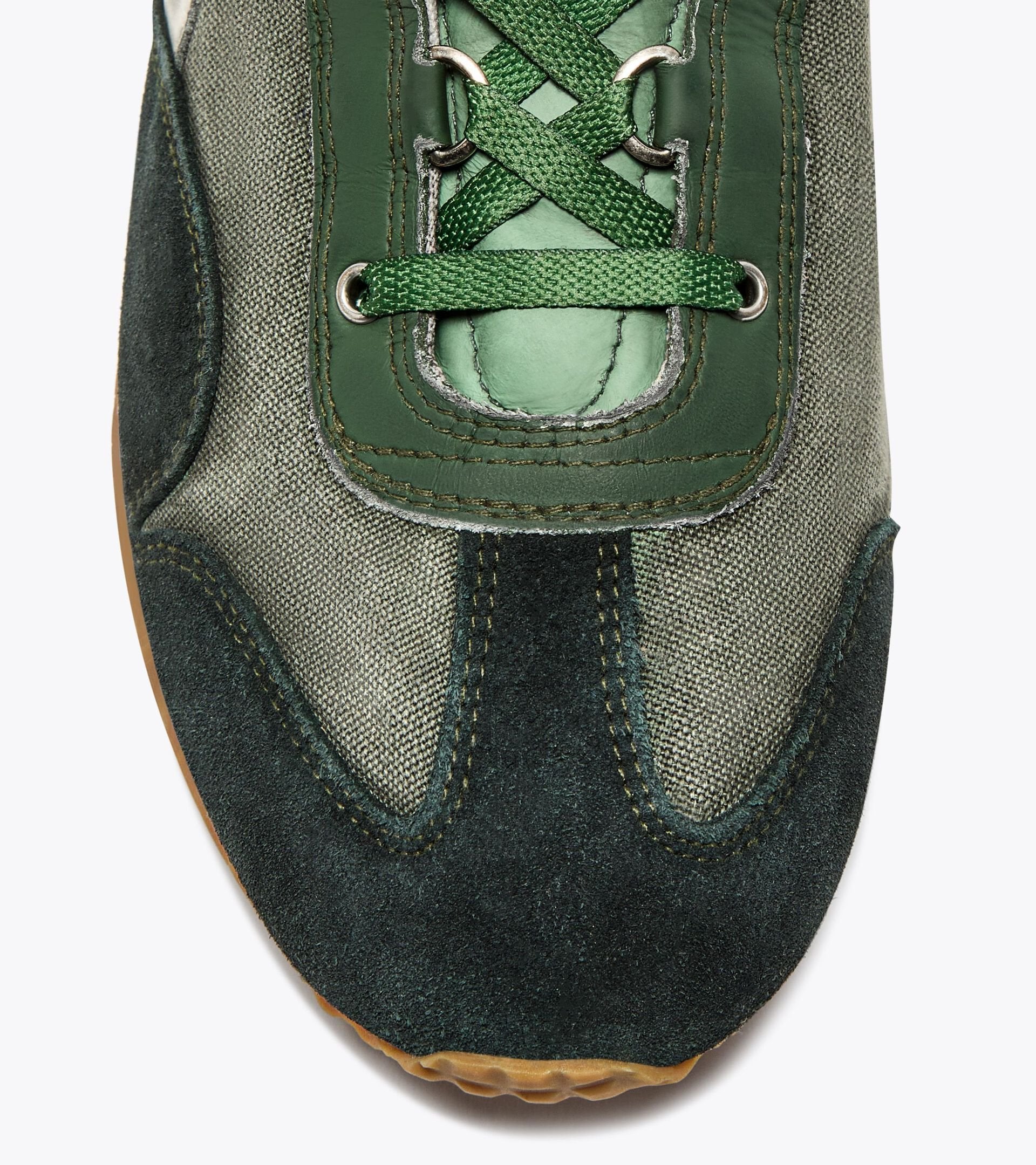 Diadora Heritage Sneaker Equipe Dirty Sw Evo in Tela e Pelle Verde Uomo