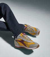 Diadora Heritage Sneaker Equipe '75 SW in Tela e Pelle Multicolore Giallo Fresia Uomo