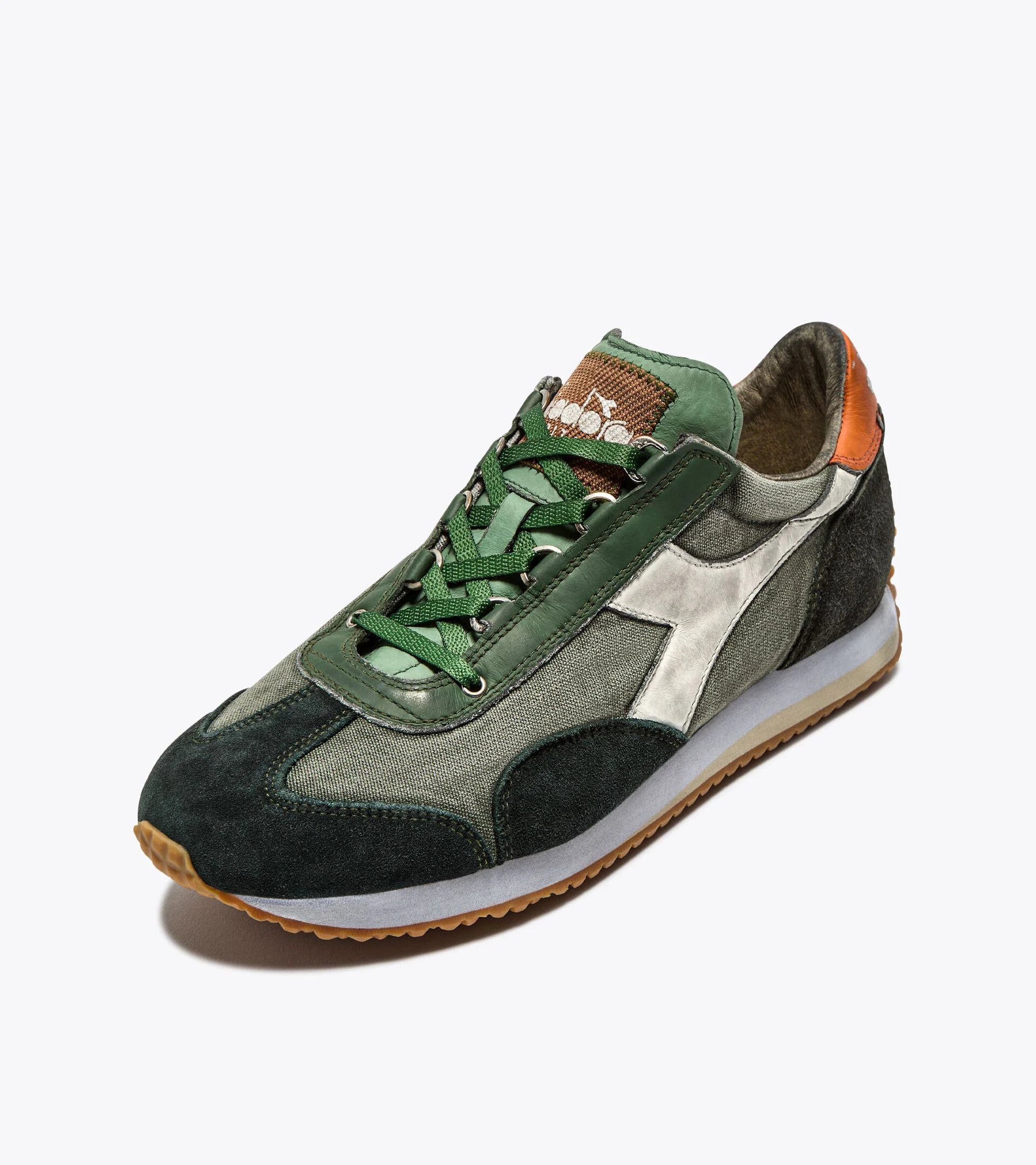 Diadora Heritage Sneaker Equipe Dirty Sw Evo in Tela e Pelle Verde Uomo