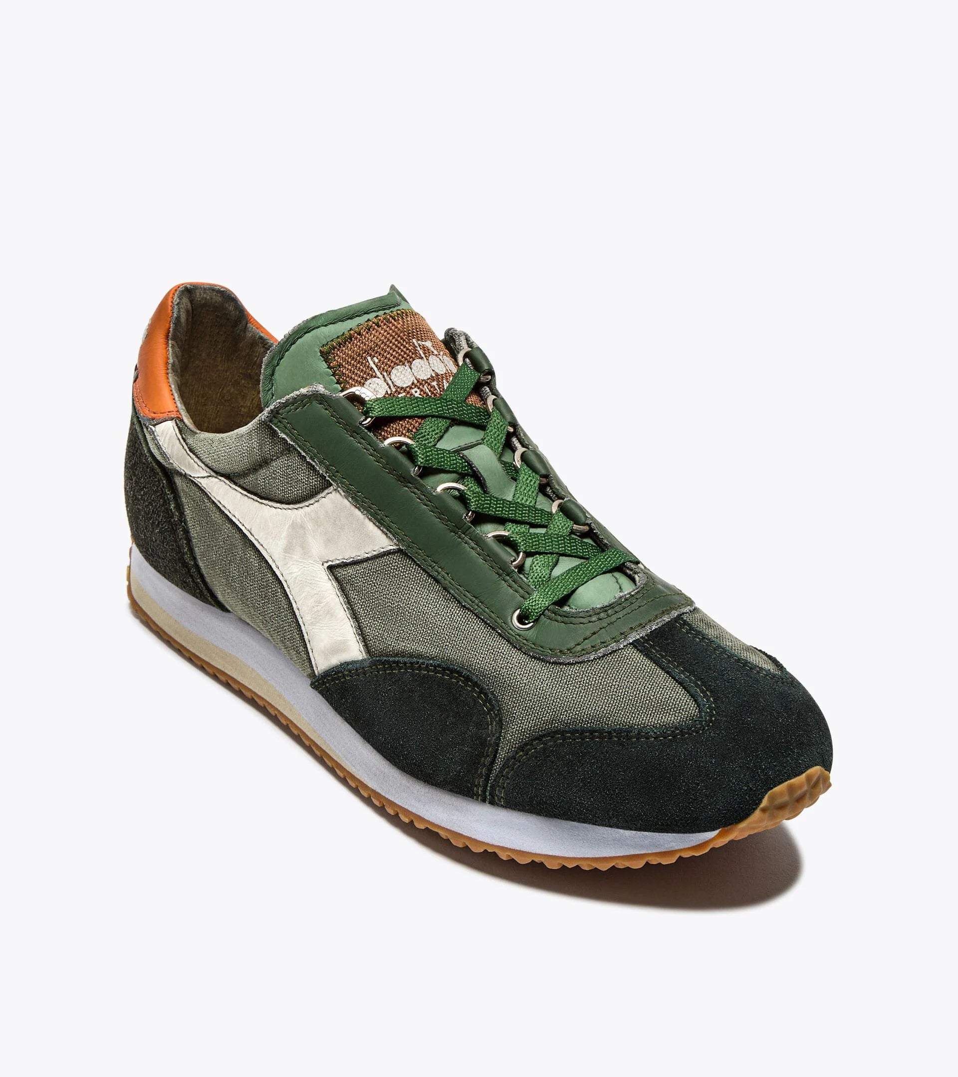 Diadora Heritage Sneaker Equipe Dirty Sw Evo in Tela e Pelle Verde Uomo