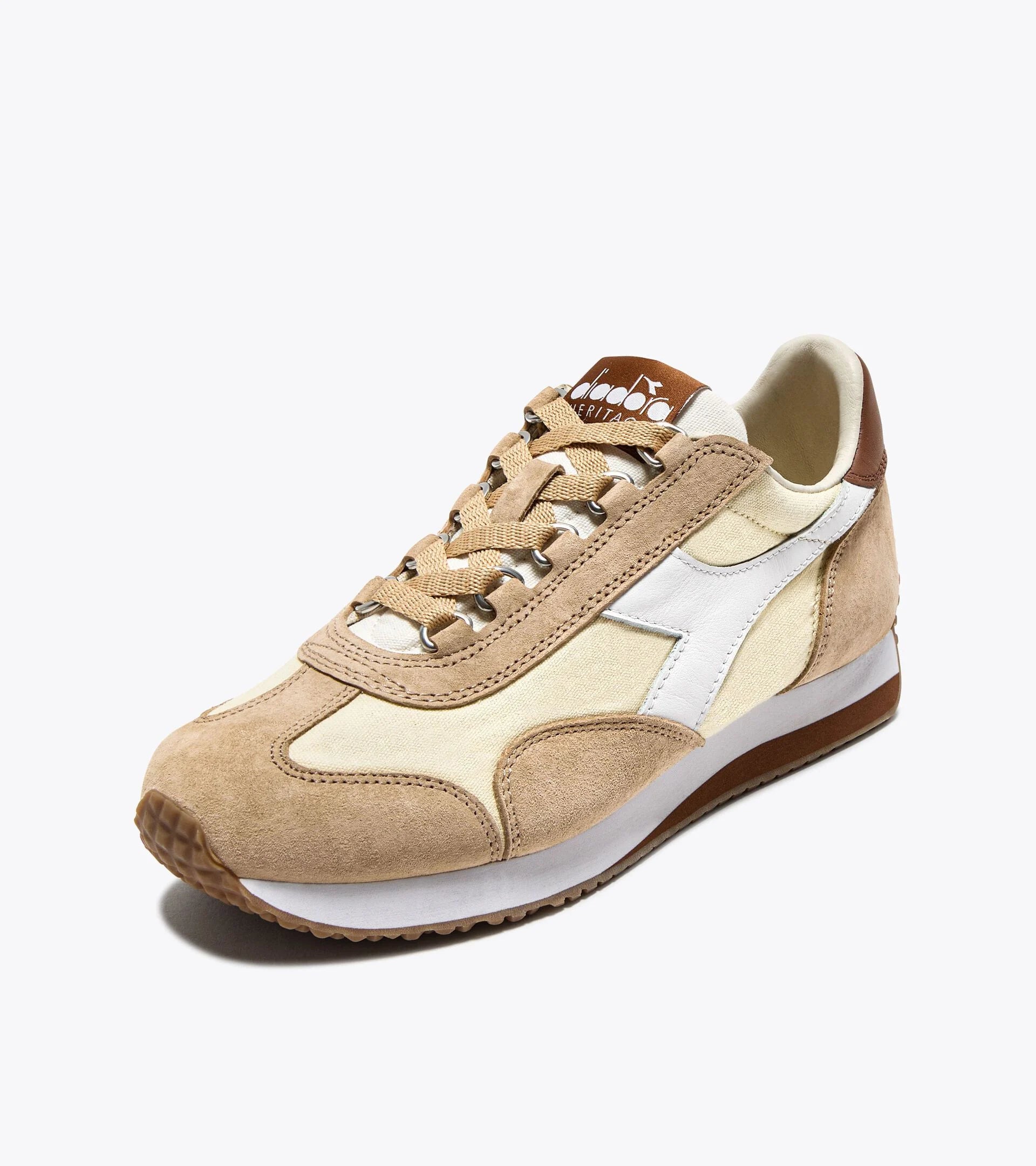 Diadora Heritage Sneaker Equipe Canvas Sw Evo in Misto Pelle Crema Nuvola Unisex