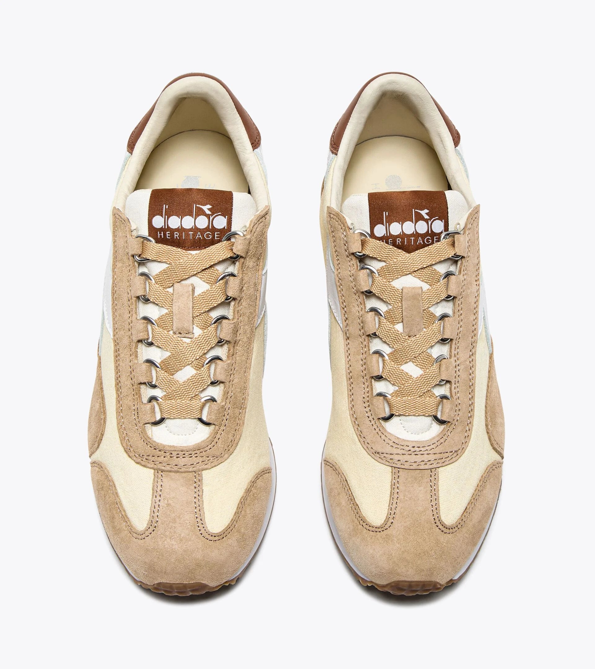 Diadora Heritage Sneaker Equipe Canvas Sw Evo in Misto Pelle Crema Nuvola Unisex