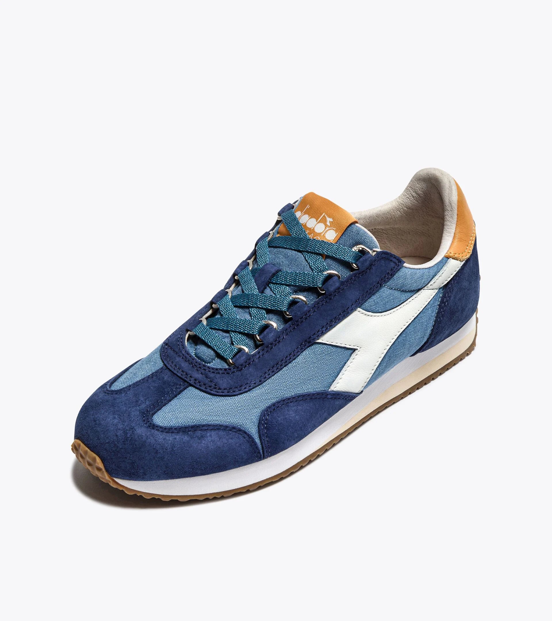Diadora Heritage Sneaker Equipe Canvas Sw Evo in Misto Pelle Blu Gabbia Unisex